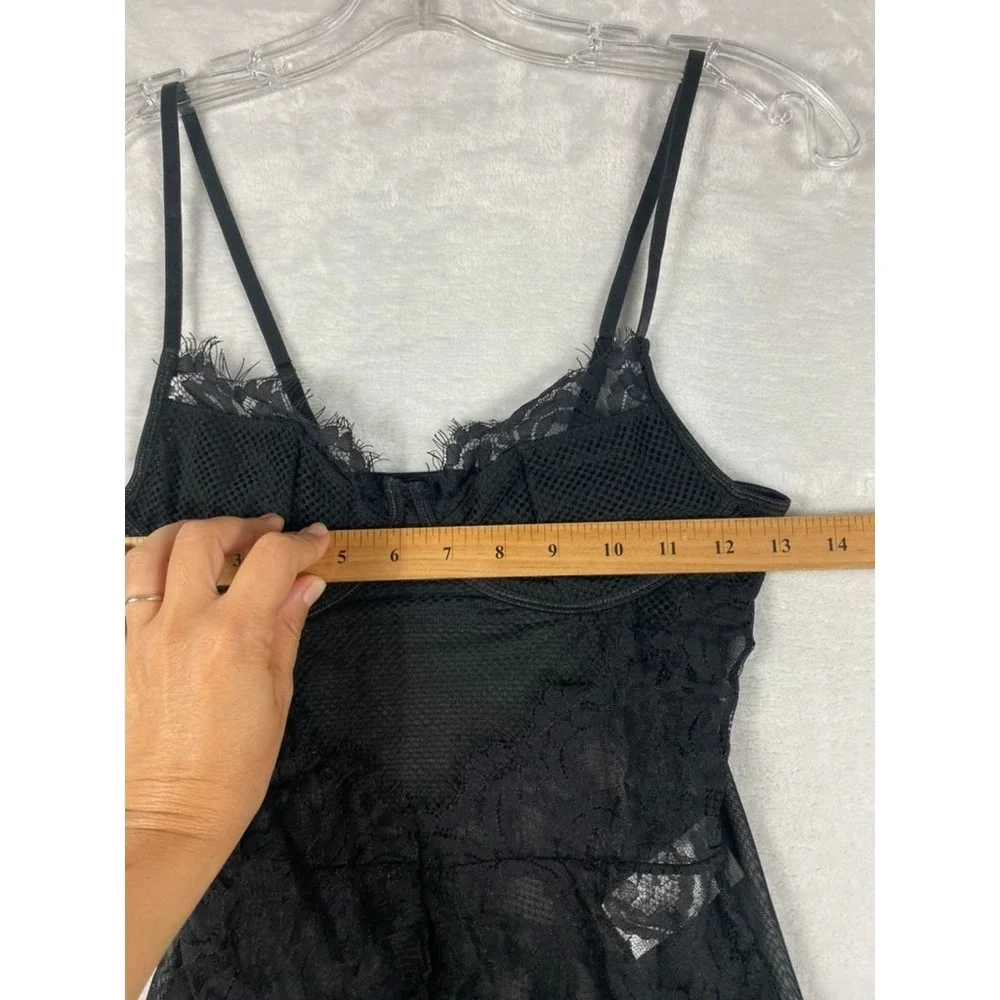 NWOT Kaei & Shi Bodysuit Lace Sz M Black Mesh Goth Romantic Boudoir Date Night
